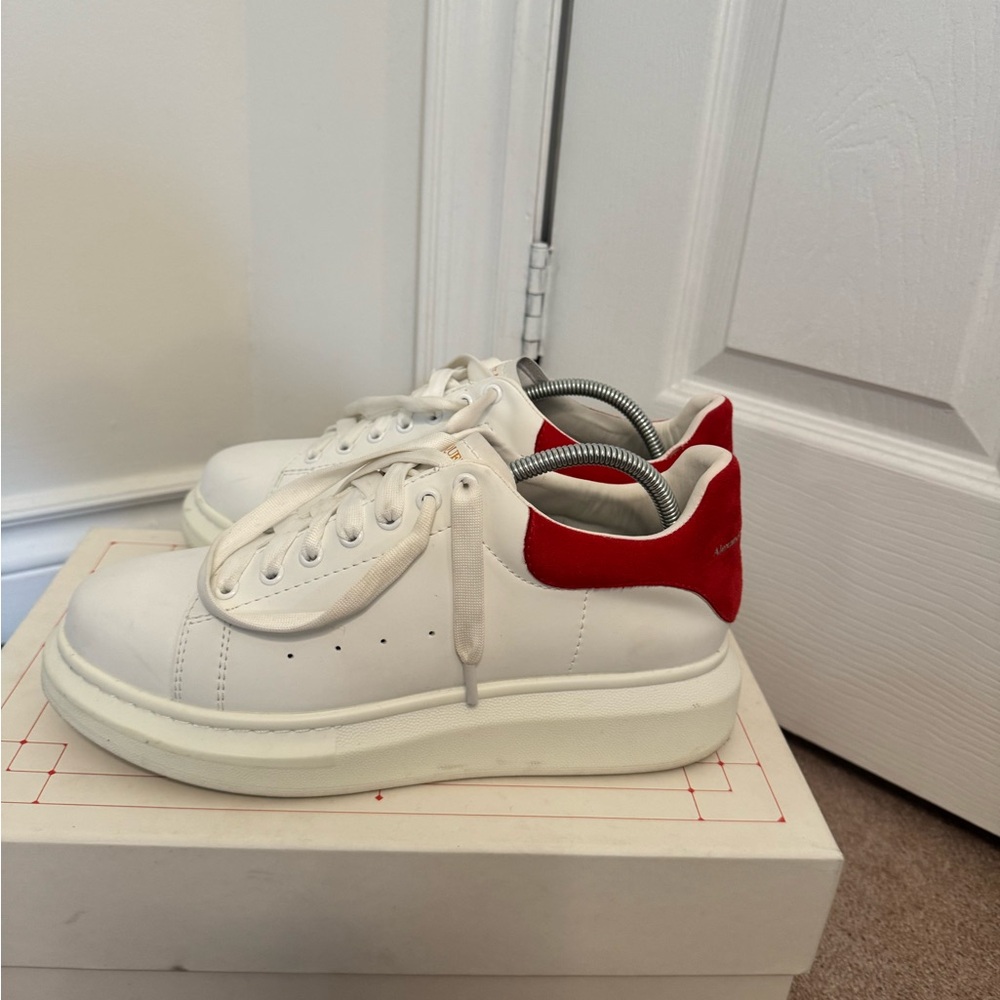 White Alexander McQueen Sneakers with Red Accents - Picture 2 of 6